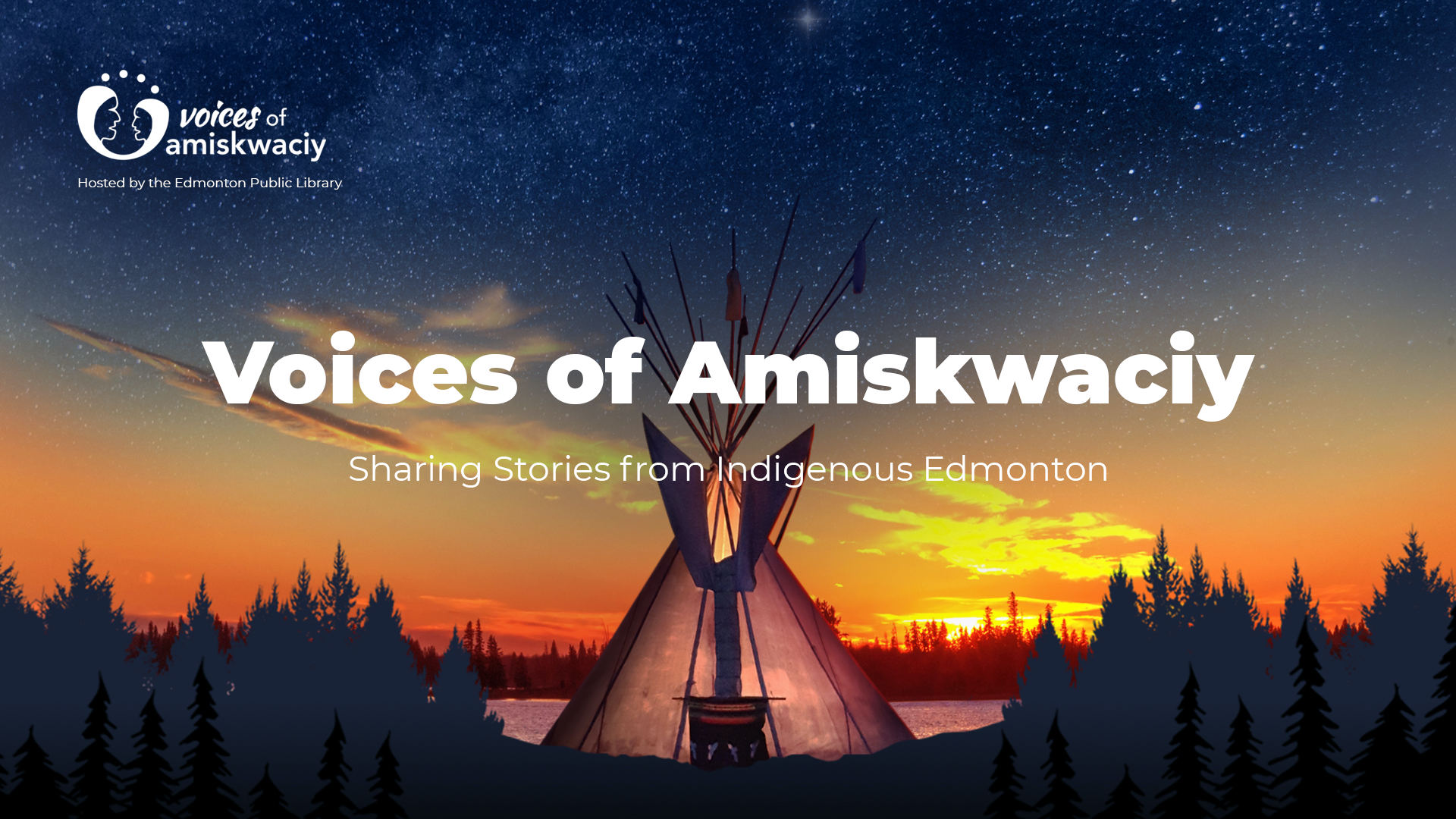 Voices of Amiskwaciy home page Tipi and forest