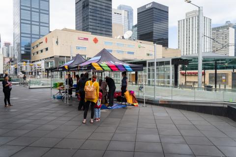 The hide camp outside of the Milner branch