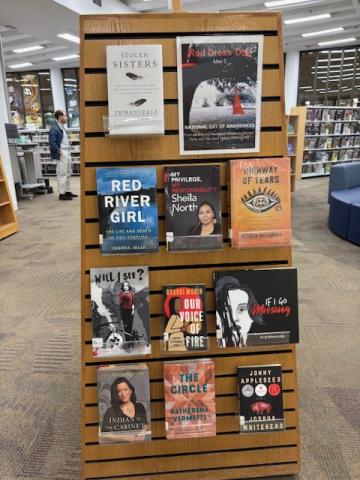 Red Dress Day book display