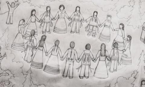 Mâmawô ayâwin Round Dance Sketch